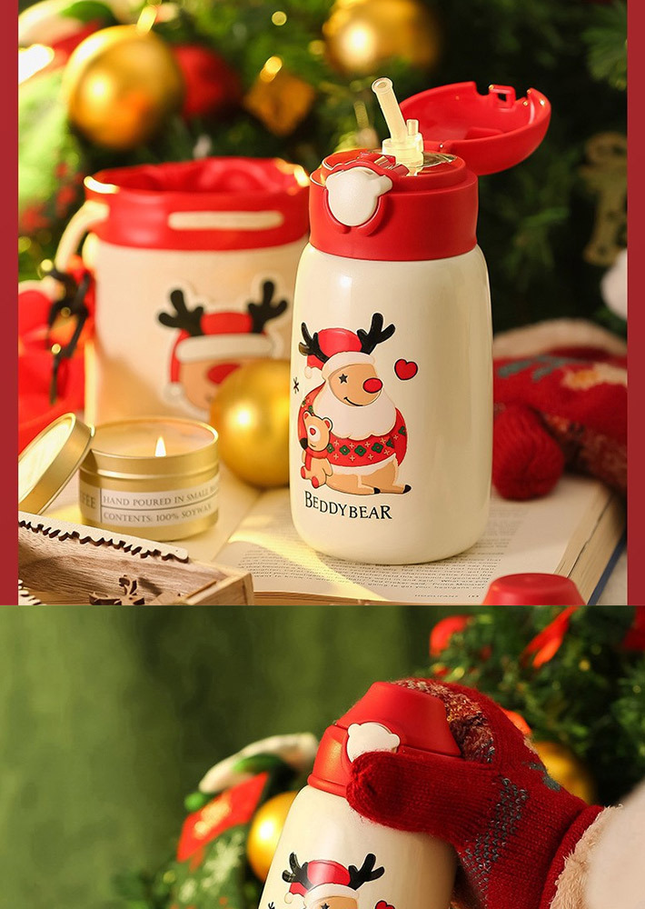 韩国beddybear 杯具熊 儿童吸管保温杯真空不锈钢便携水杯水壶 2020款